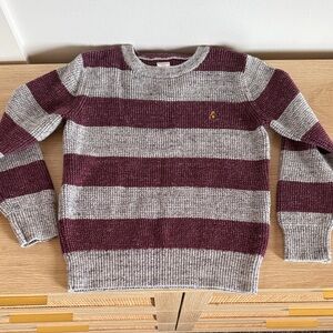 GAP kids Striped Burgundy & Gray  Sweater